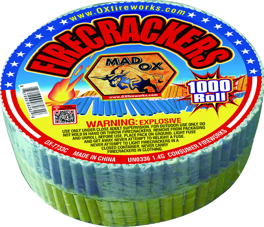 Color Paper Firecrackers 1,000'S Roll
