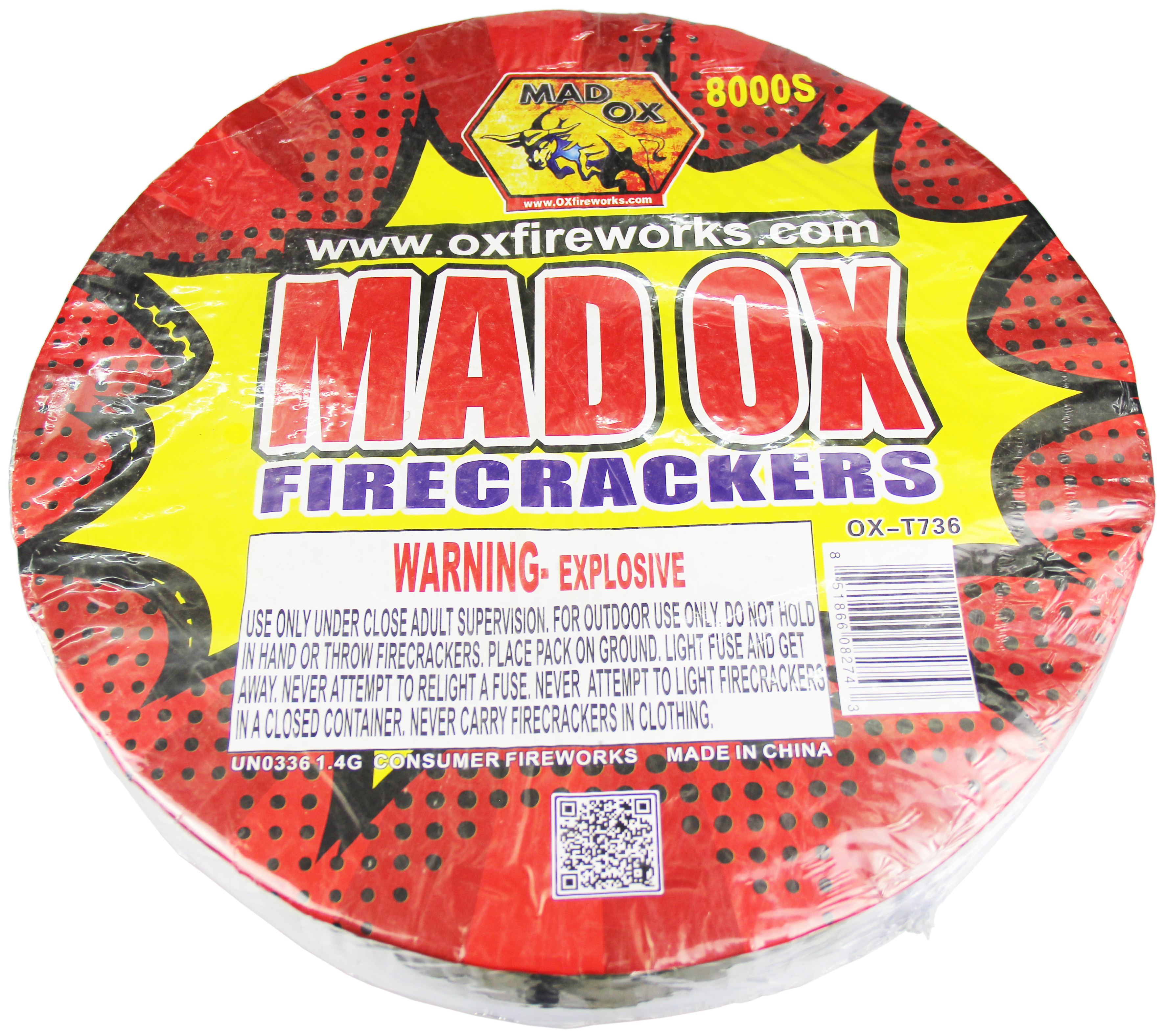 Mad Ox Firecrackers 8,000'S Roll